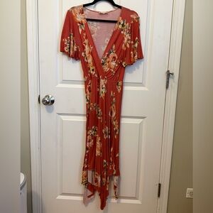 Spring Floral V-Neck Maxi Dress
